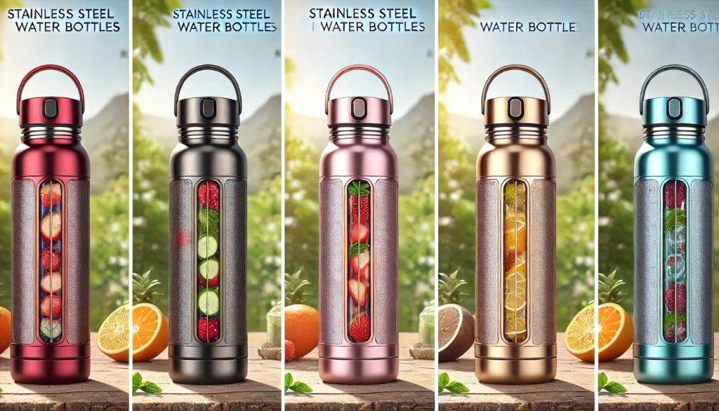 Wasserflaschen mit Sieb aus Edelstahl